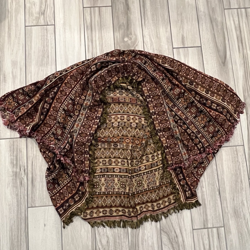 Women's Luxury Boho Geometric Print Shawl Cardigan Fringe Festival